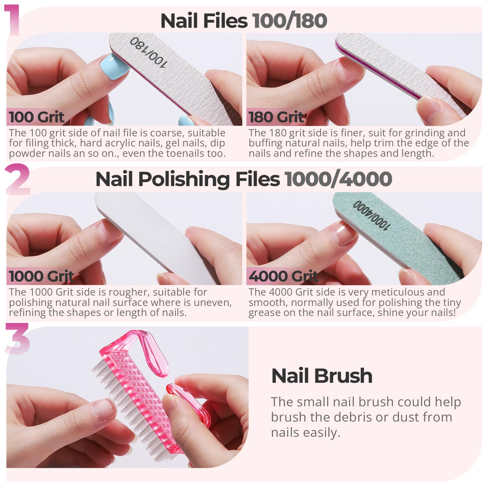 Fandamei assortment of files and buffers for shaping and high-shine finishing