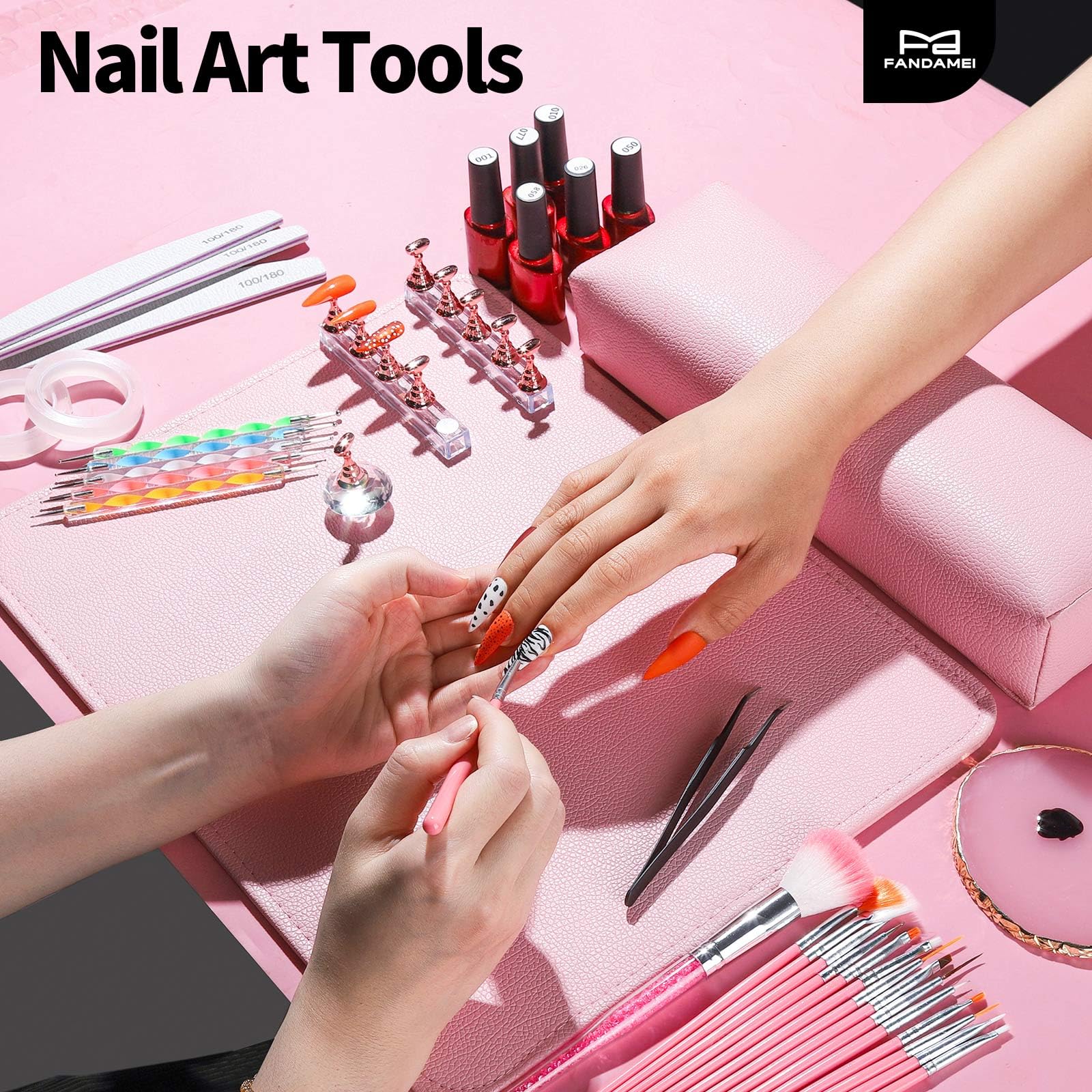Fandamei nail files and large brush cleaning for neat finishes