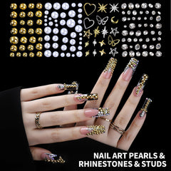 Fandamei flatback white and pink AB pearls with sequins creating soft shimmer