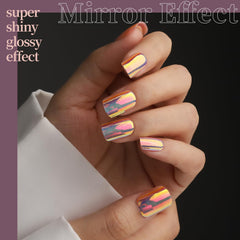 Fandamei French tip chrome nails close-up emphasizing crisp chrome contrast