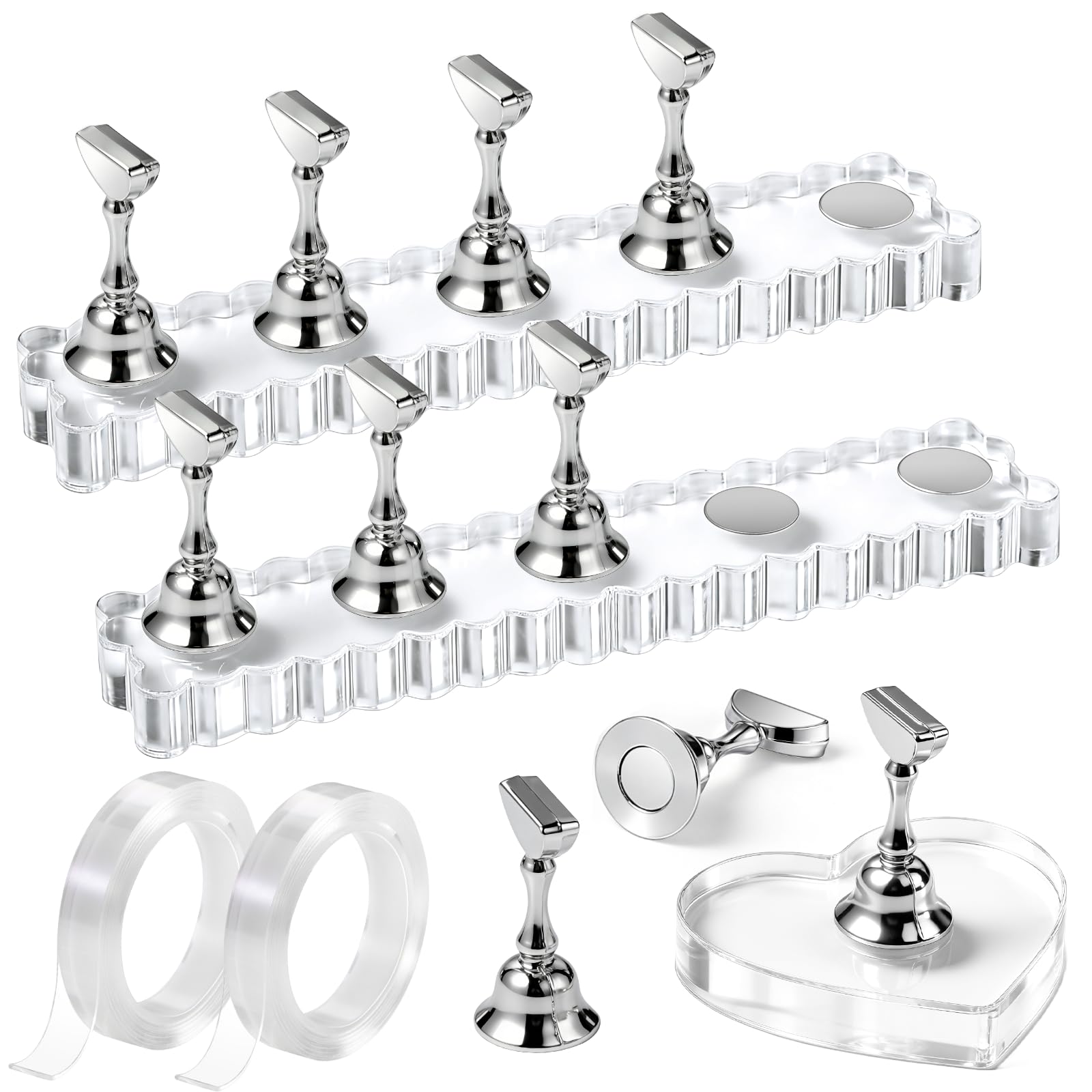 Fandamei clear wave base and metallic holders showing stable display benefit