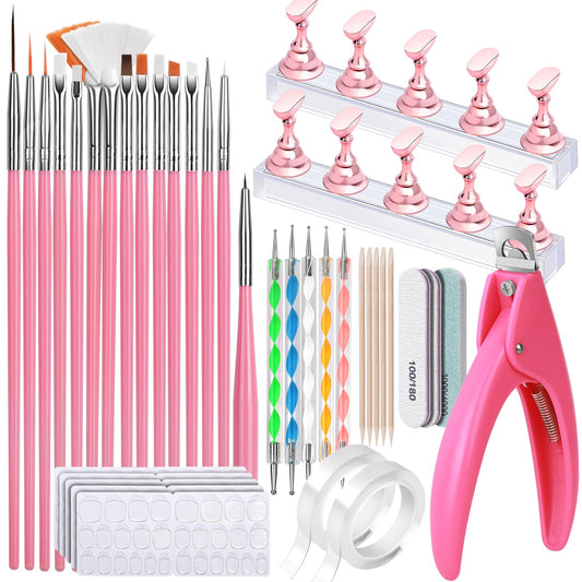 Fandamei full kit layout showing all 38 pieces for complete nail workflows