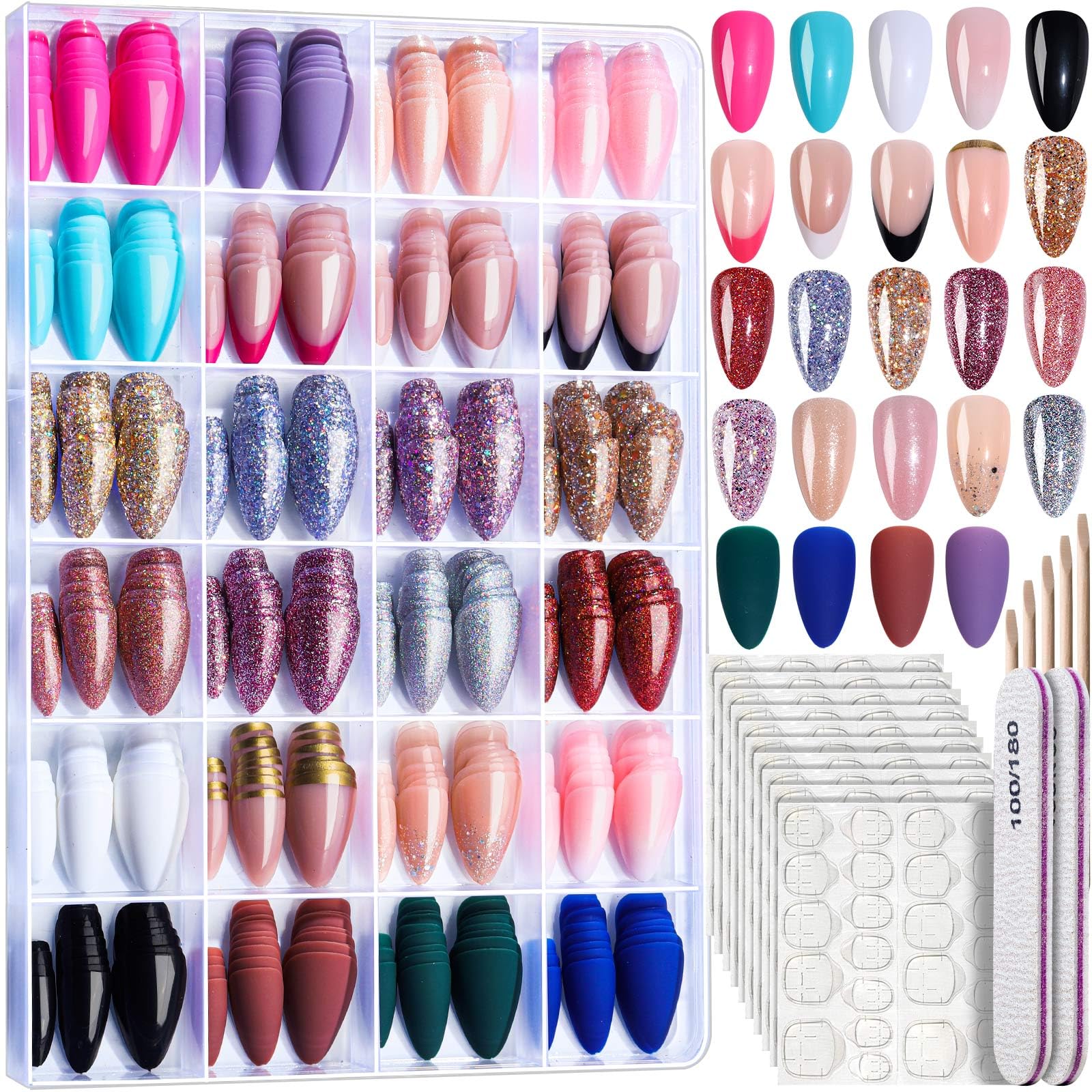 Fandamei front packaging showing 24-color 576PCS kit and included tools for variety