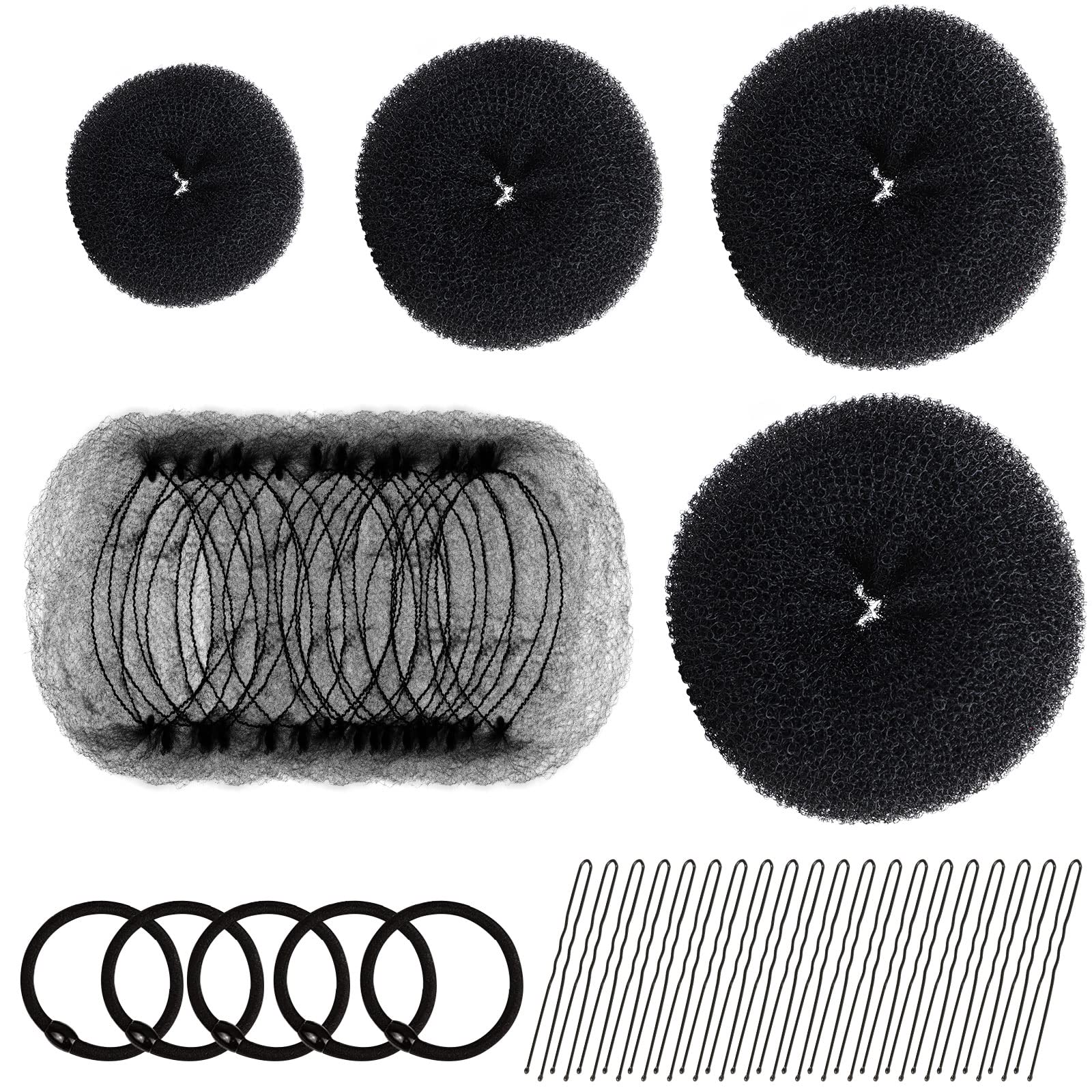 Fandamei front packaging of bun set showing included pieces for convenient styling