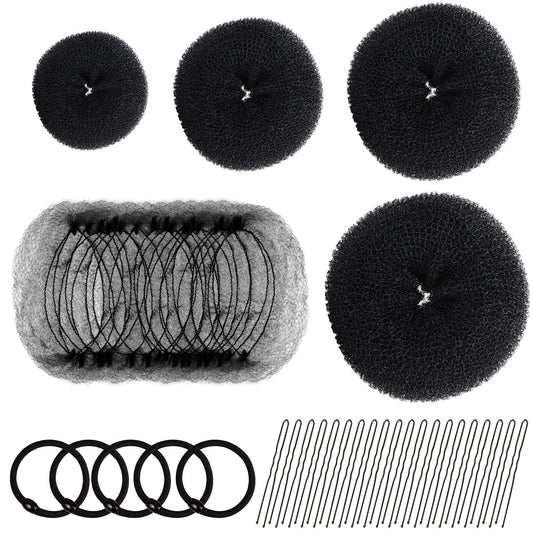 Fandamei front packaging of bun set showing included pieces for convenient styling
