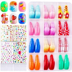 FANDAMEI front kit packaging showing colorful kids nail set and benefits