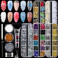 Fandamei kit front packaging showing all included nail art pieces for creative variety