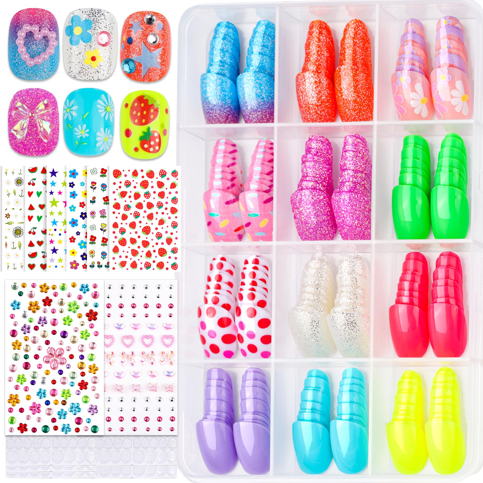 FANDAMEI front packaging showing full kids nail art kit and included pieces