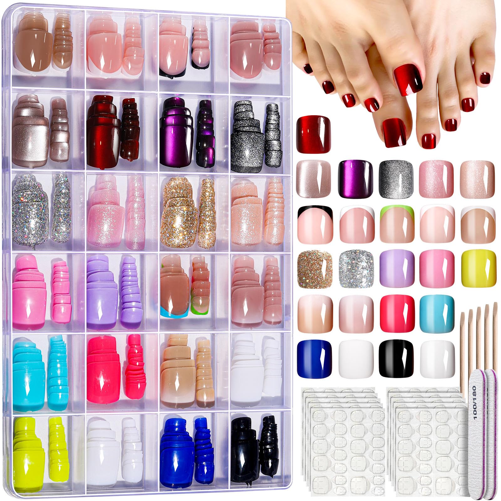 Fandamei front packaging showing 24-color short square kit and convenience