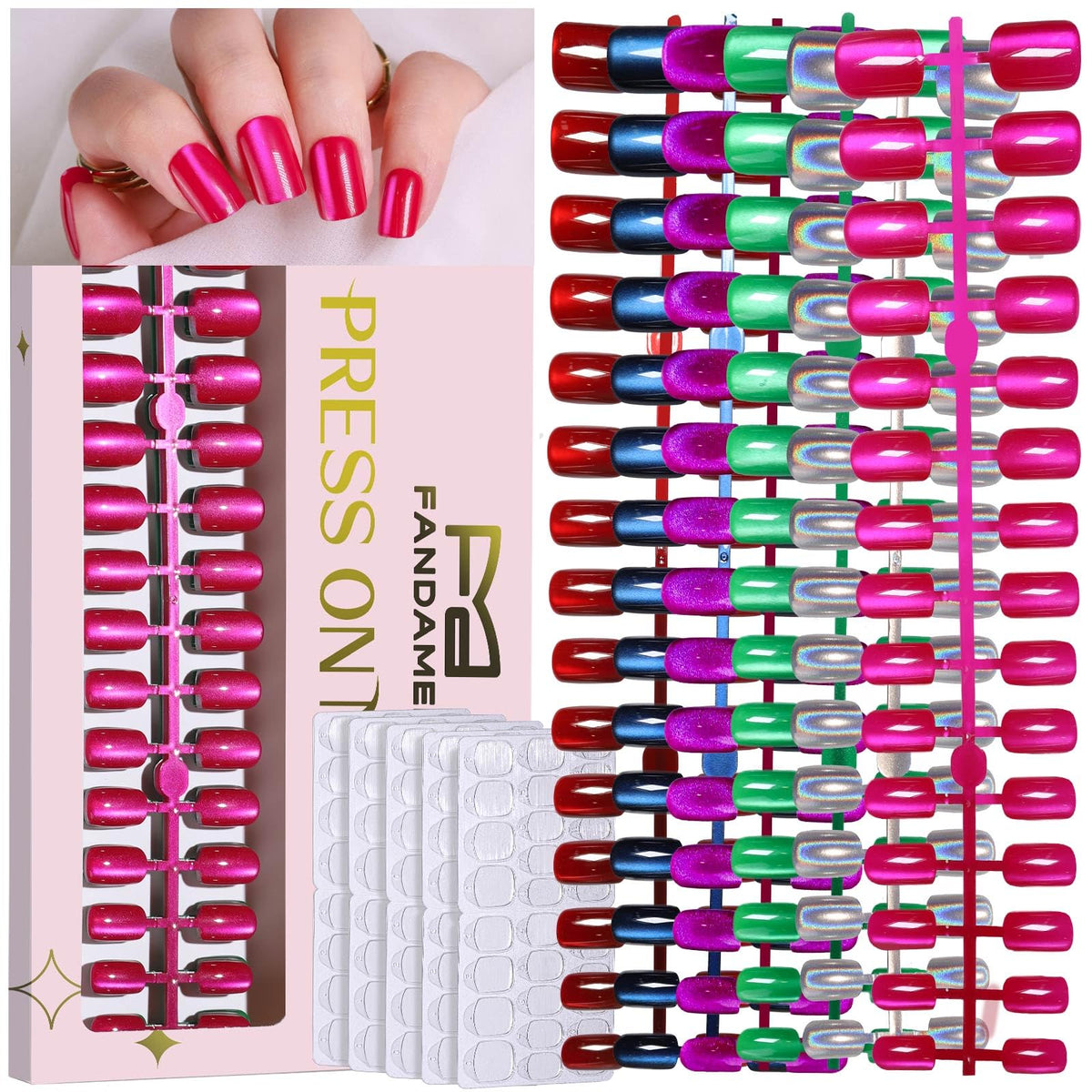 Fandamei front packaging showing all six cat eye colors and case benefit