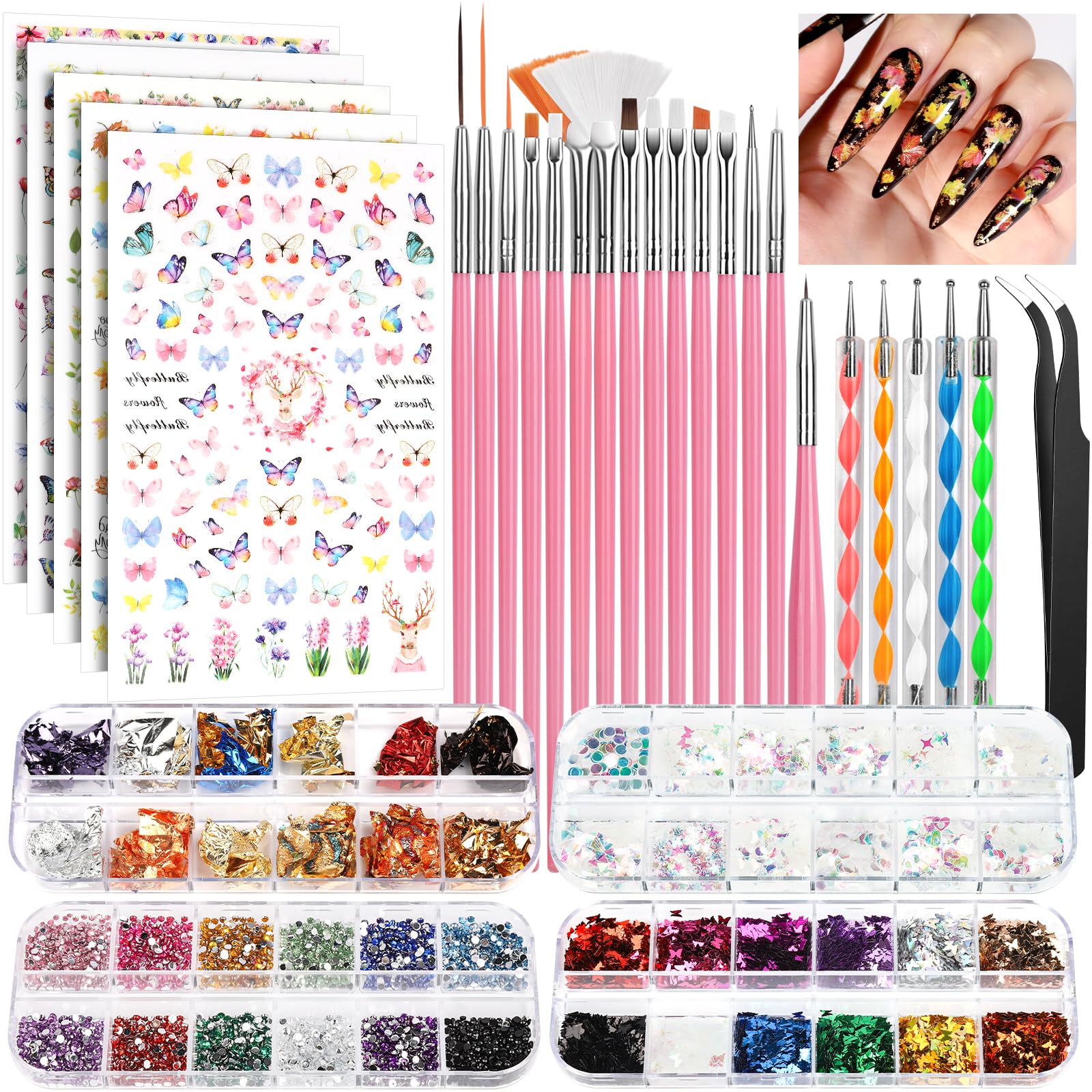 Fandamei front packaging showing complete nail art kit and included tools
