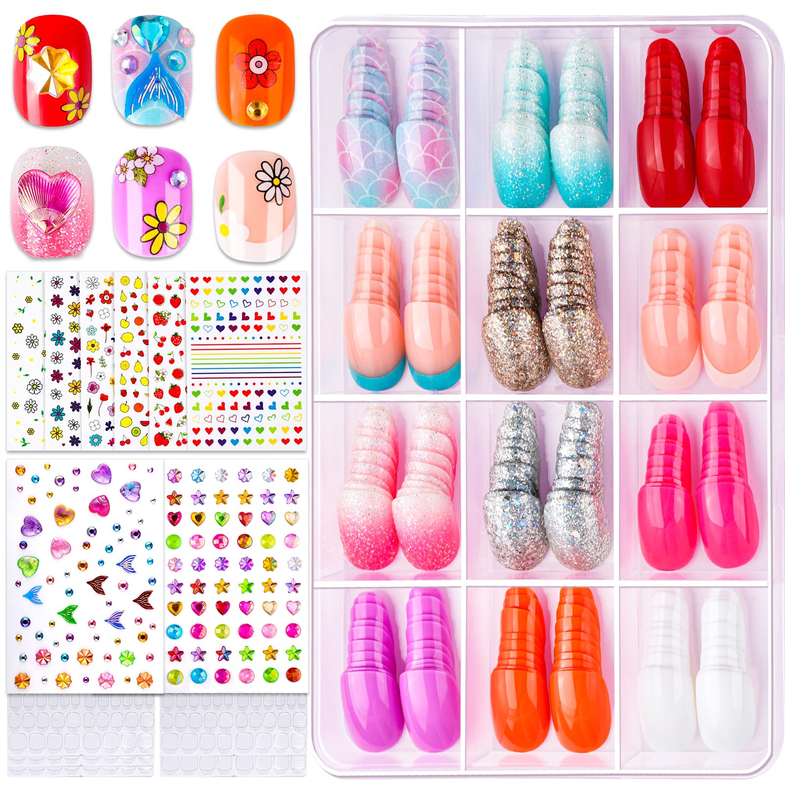Fandamei front packaging showing kit contents and colorful nail designs for easy selection