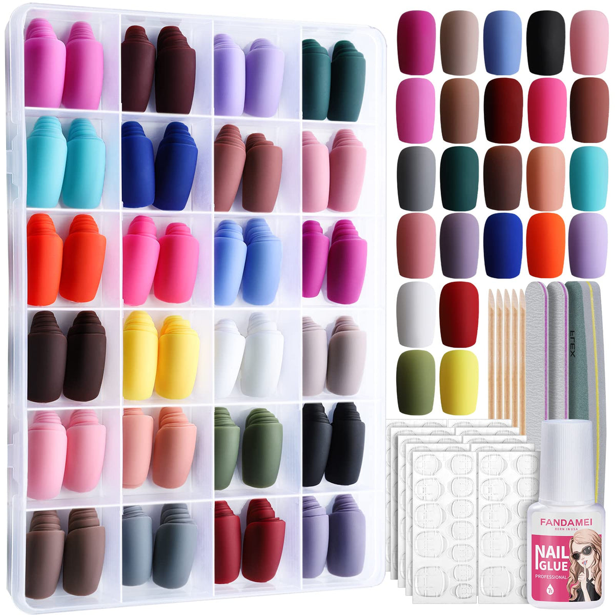 Fandamei front packaging showing 24 trays and included tools for convenient storage