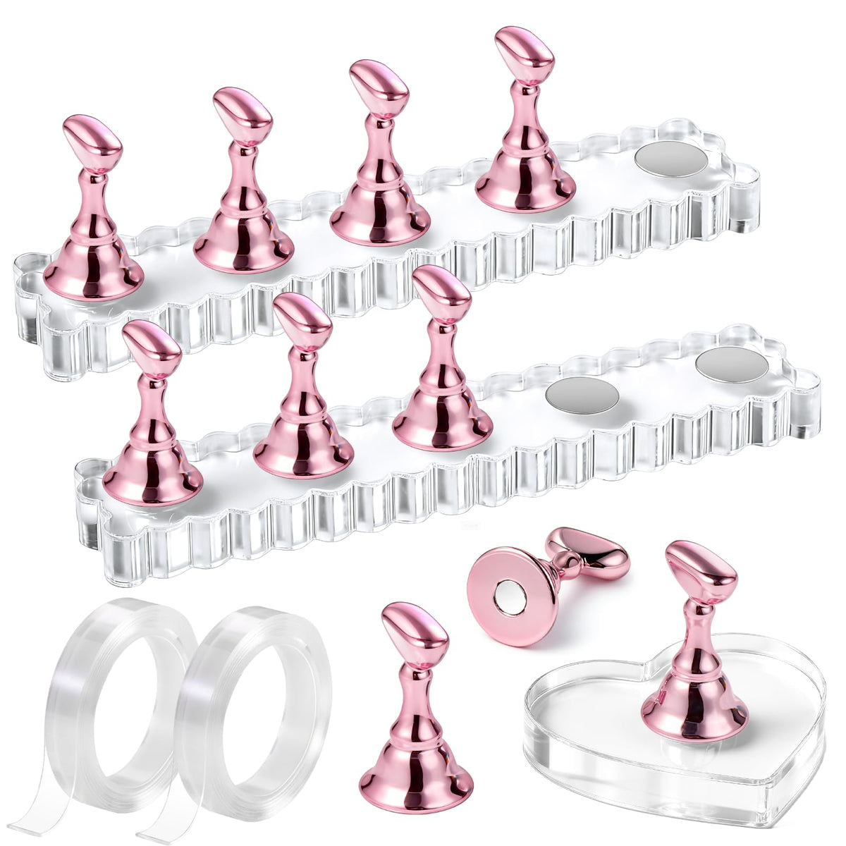 Fandamei front view acrylic bases showing stability and style