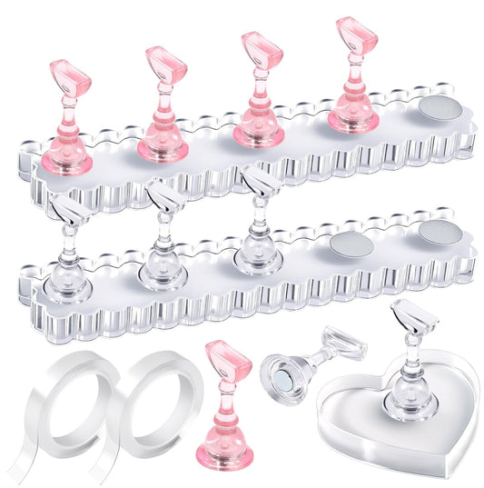 Fandamei front view of acrylic nail stands showing stability and clean presentation