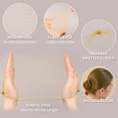 Fandamei hair nets detail showing fine mesh for invisible hold