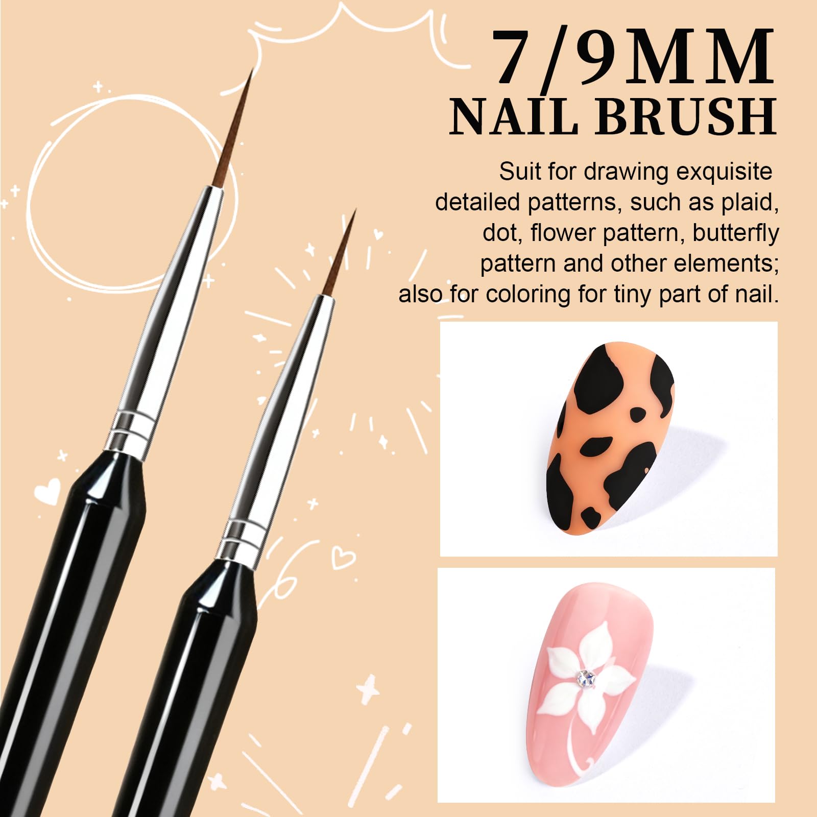 Fandamei in use drawing a thin stripe on nail for accurate long-line performance benefit