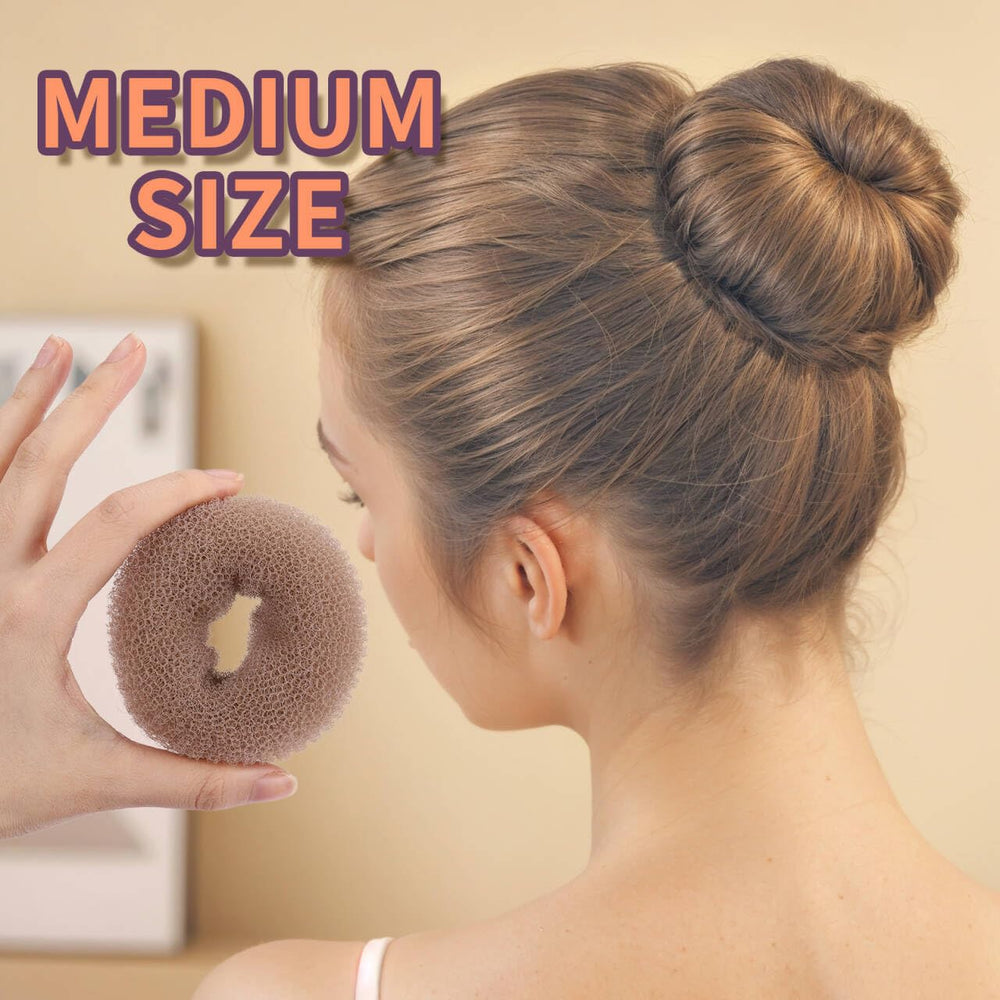Fandamei donut bun on a child dancer demonstrating neat secure bun for performance
