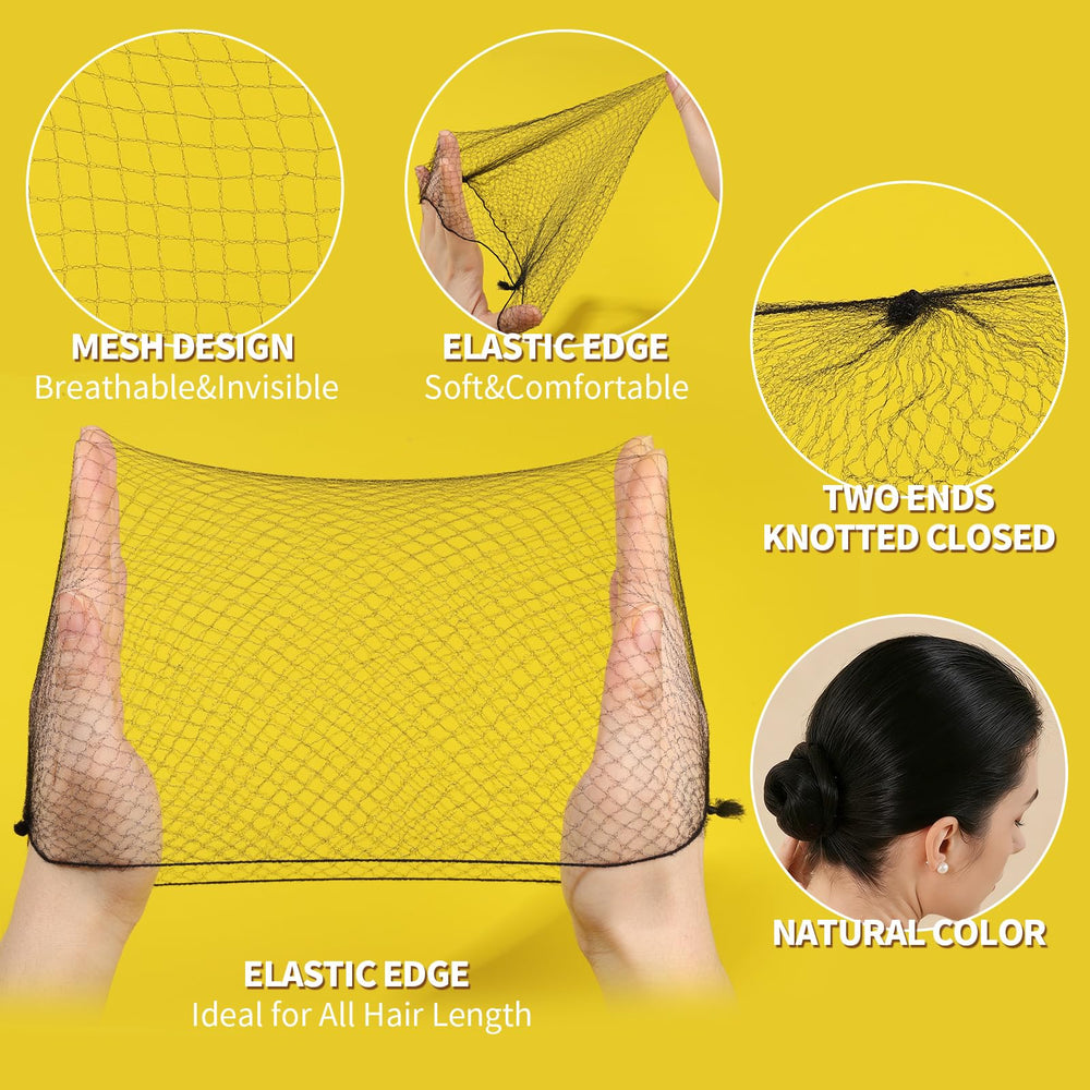 Fandamei invisible hair nets close detail showing fine mesh and discreet hold