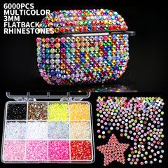 Fandamei jelly 3mm color grids close-up highlighting vibrant AB shimmer for eye-catching designs