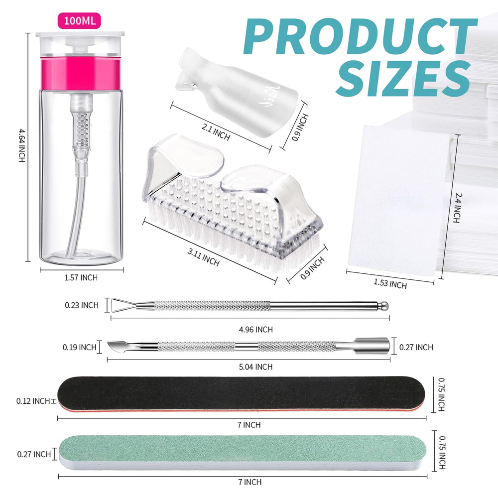 Fandamei at-home manicure setup with clips, pump bottle and tools for time-saving use