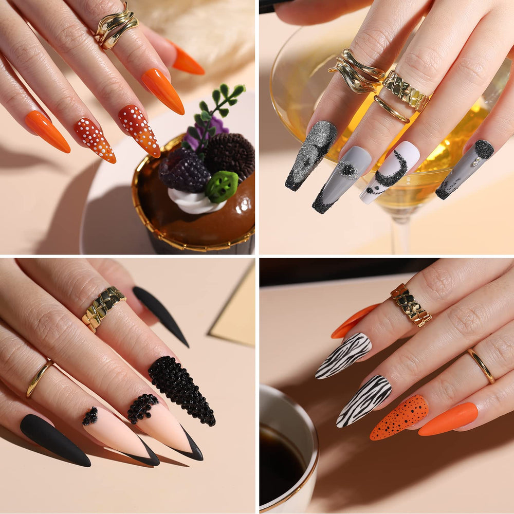 Fandamei manicure in use with artist applying glitter and rhinestones for salon finish