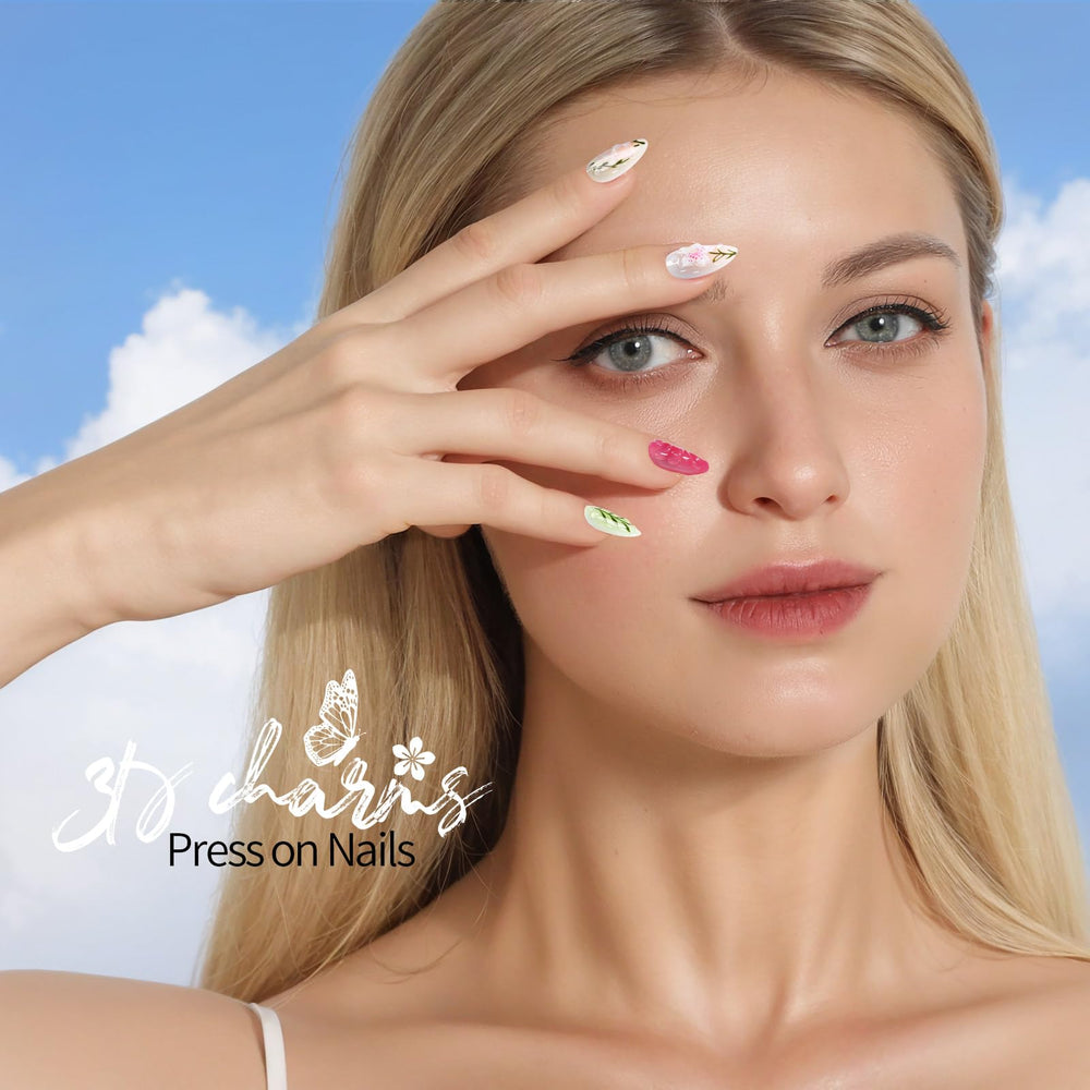 Fandamei nails styled with spring outfit showing elegant seasonal flair