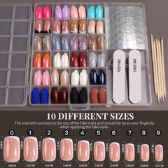 Fandamei lifestyle wearing medium square coffin nails showing wearable salon-style result