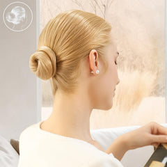 Fandamei lifestyle image of woman styling an updo, easy-to-use benefit