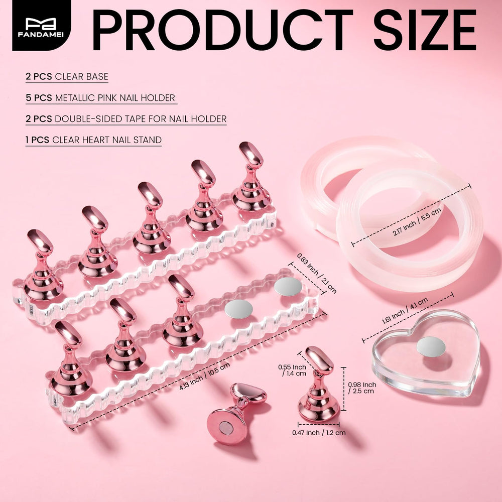 Fandamei metallic pink holders close-up highlighting scratch-resistant finish