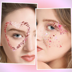 Fandamei model wearing festival face glitter illustrating long-lasting visible sparkle