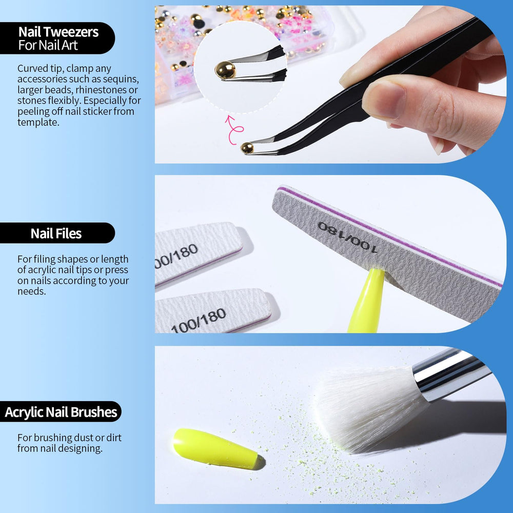 Fandamei nail files and accessories layflat showing grit options for shaping press-on nails