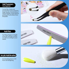 Fandamei nail files and accessories layflat showing grit options for shaping press-on nails