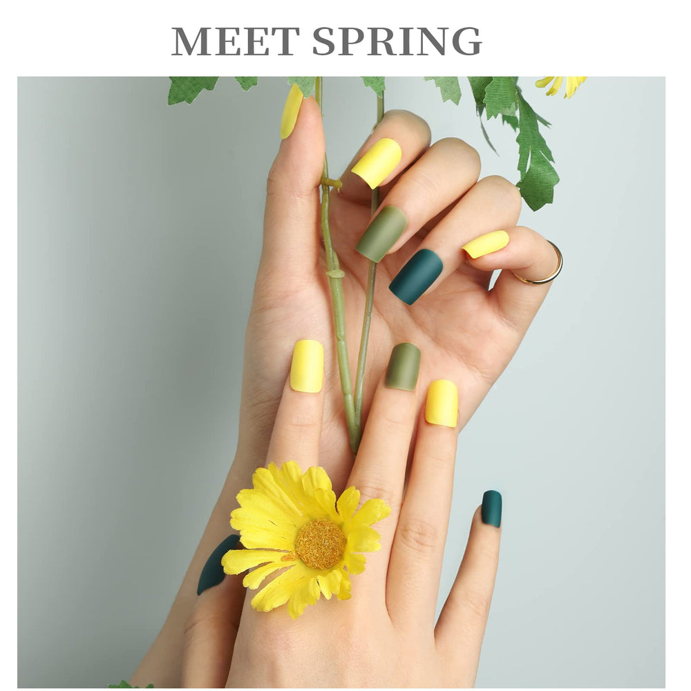 Fandamei nails in hand being applied to natural nail showing quick salon-style result