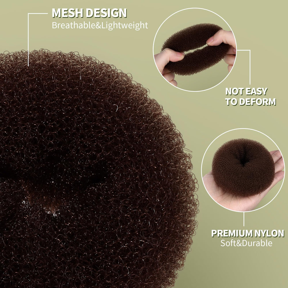 Fandamei close-up of nylon bun donut and fine mesh net for secure hold