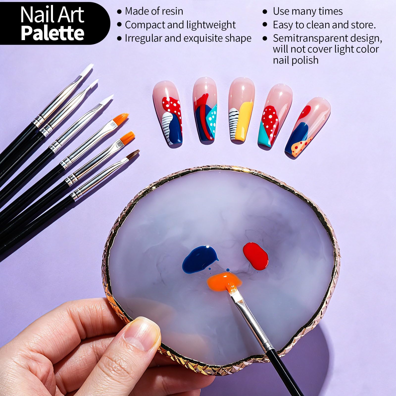 Fandamei palette and files for color testing and efficient nail prep