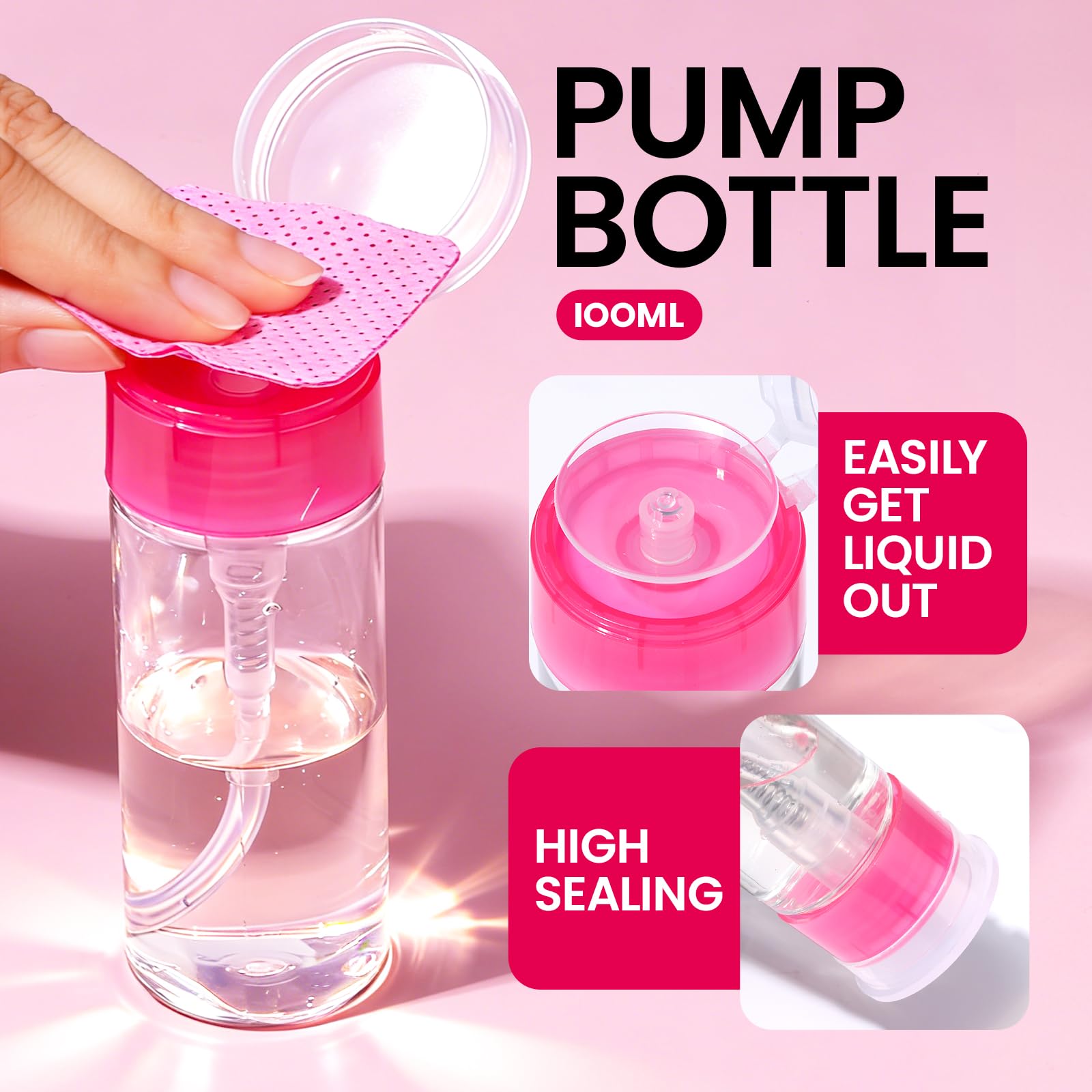 FANDAMEI pump bottle dispensing remover onto wipe for controlled application