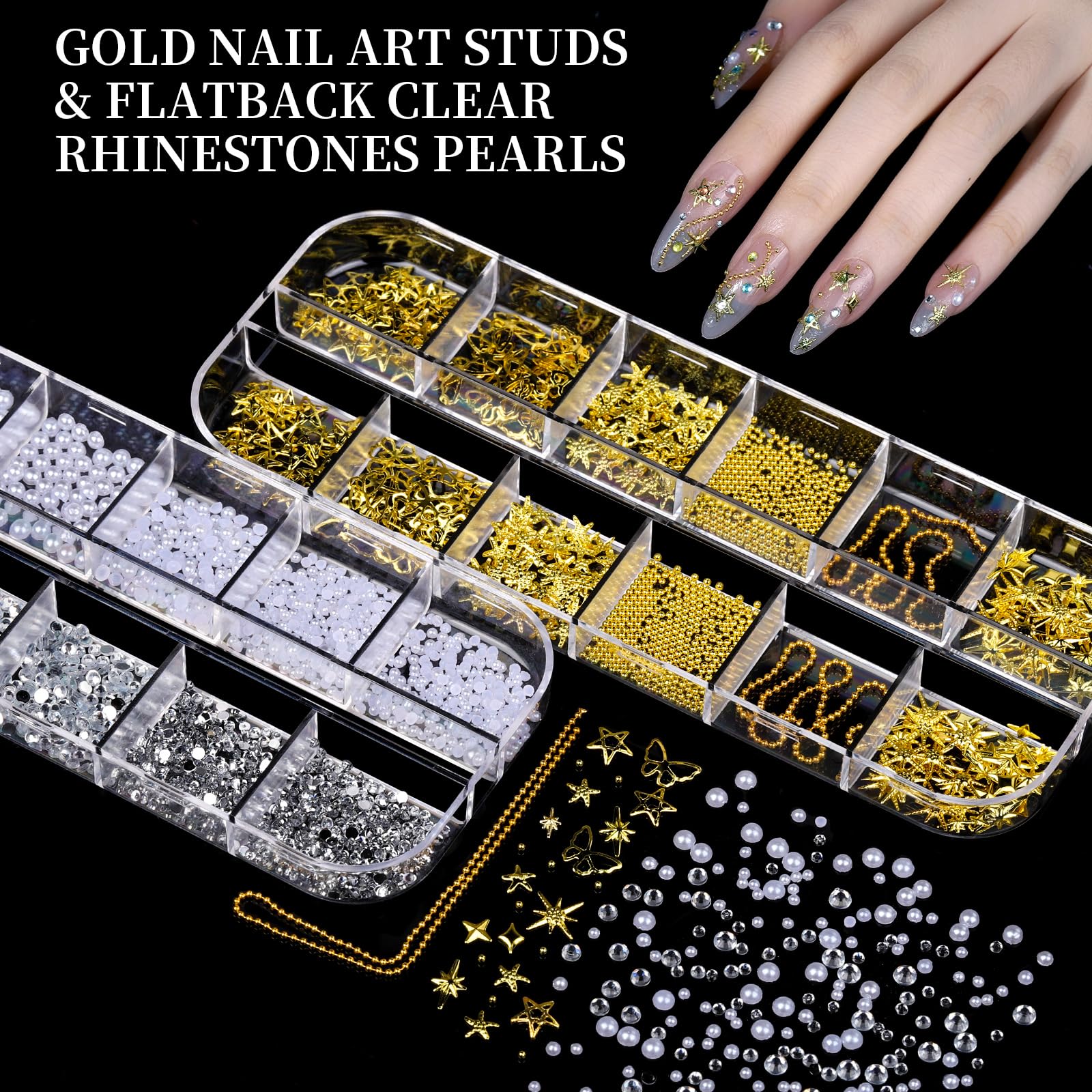 Fandamei glass rhinestones in twelve colors arranged like a color wheel for variety