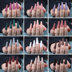 Fandamei kit beside a hand for scale to illustrate tip size range and full set quantity