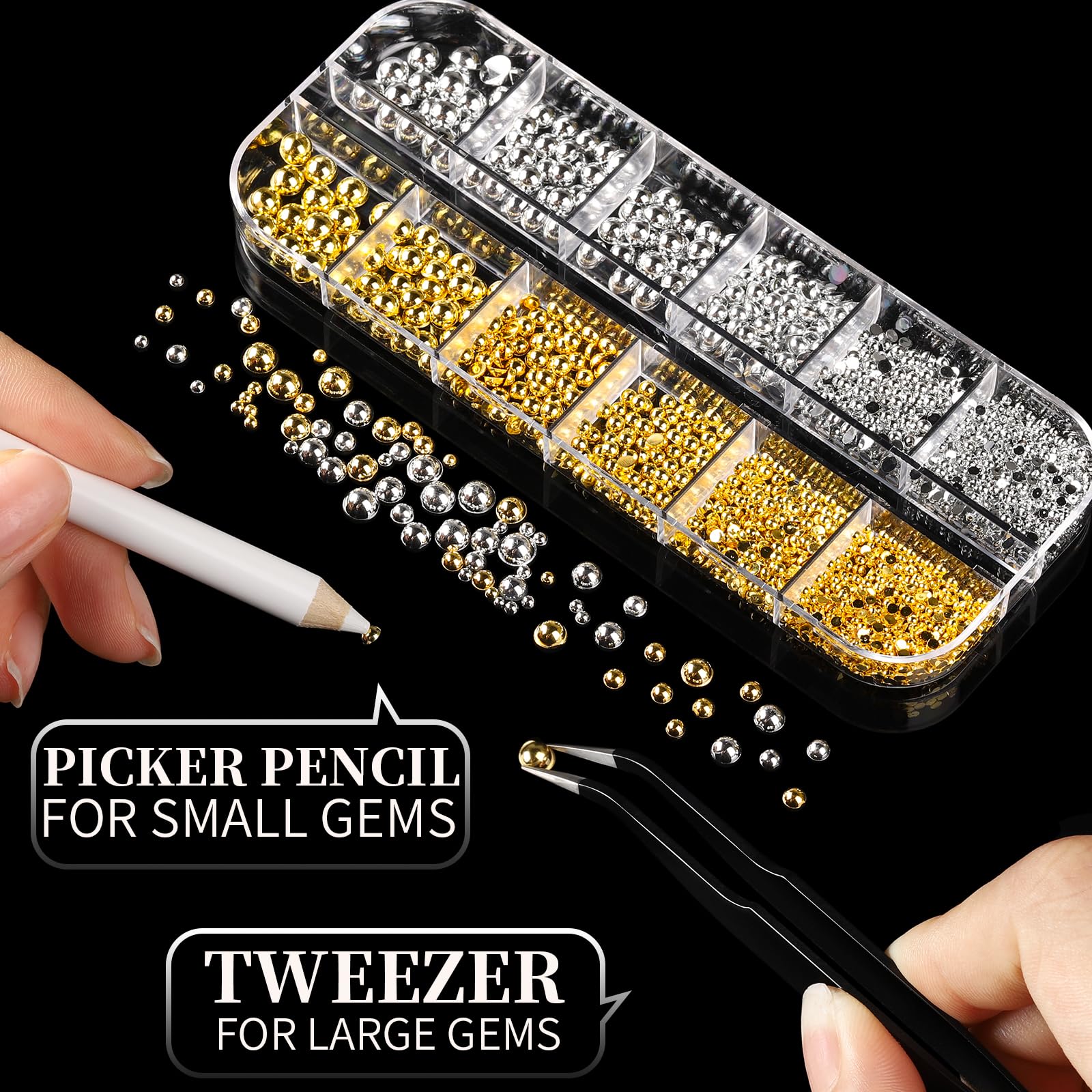 Fandamei comparison of pearl sizes 1.5mm to 5mm for design planning