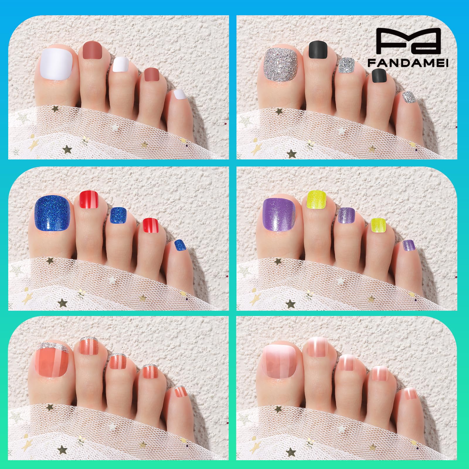 FANDAMEI numbered toenail sizes displayed, helps fast fitting and reliable size selection