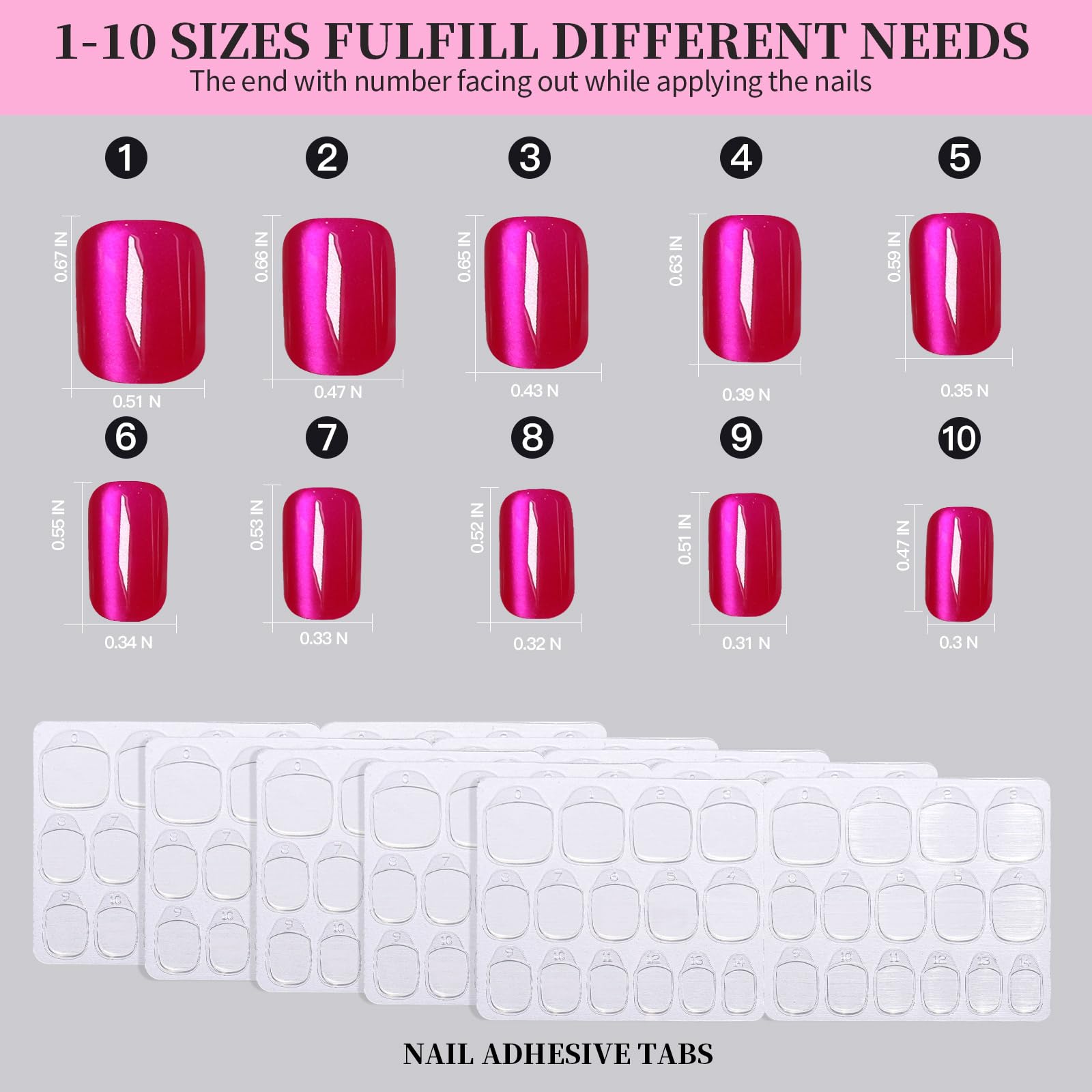 Fandamei size comparison spread illustrating multiple sizes for fit