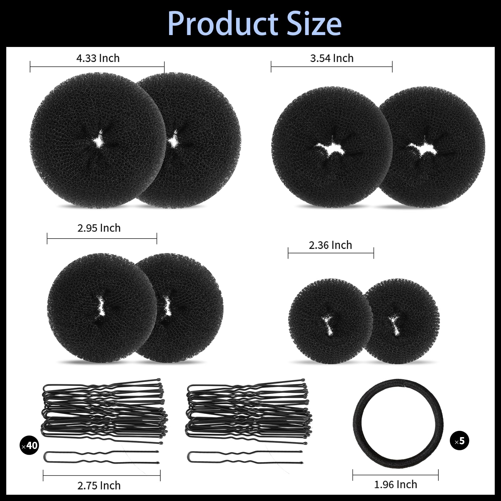 Fandamei size comparison of extra‑large, large, medium, and small donuts for selection