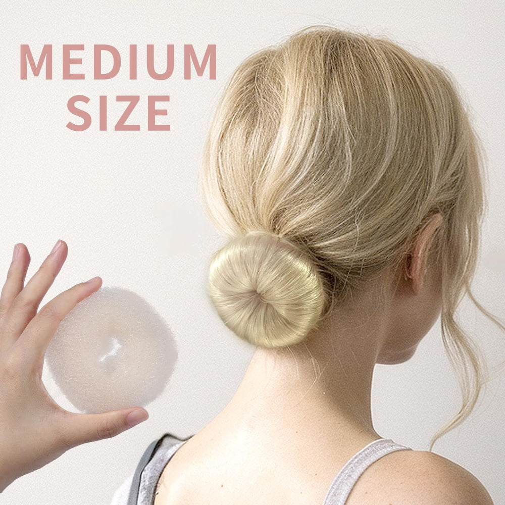 Fandamei small bun on a child demonstrating neat, compact ballet-style bun for performances