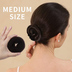 Fandamei small bun on a child illustrating tidy dance-ready hairstyle