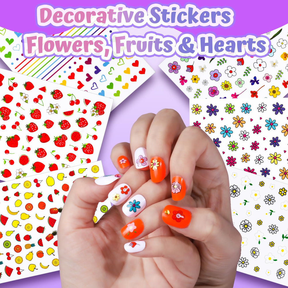 Fandamei close-up of six sticker sheets for creative nail decoration and mix-and-match fun