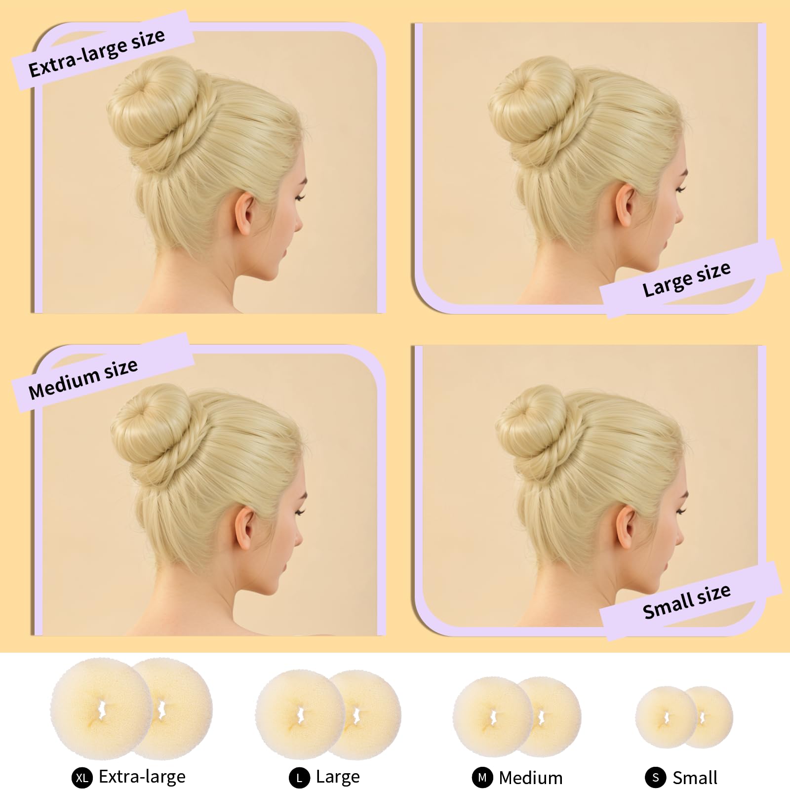 Fandamei hands styling a bun with donut showing fast, neat updo benefit