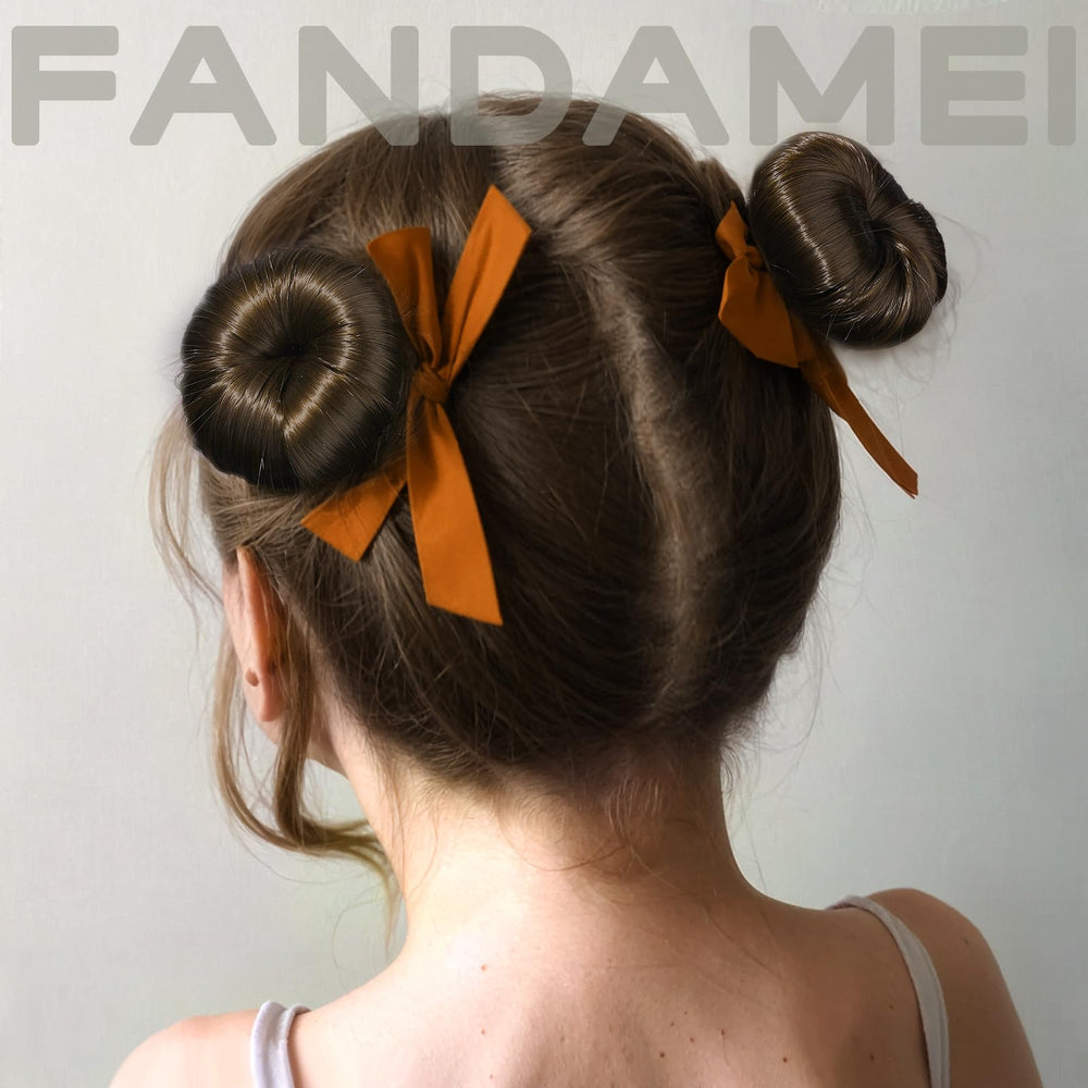 Fandamei on a teen demonstrating small bun for polished, low-volume look