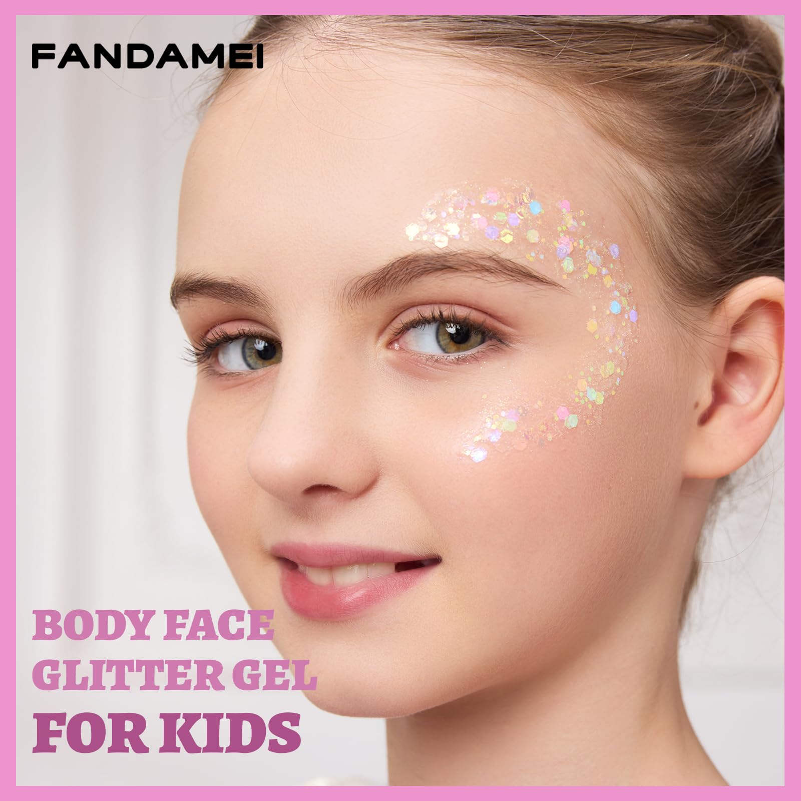 Fandamei close-up gel texture highlighting shimmer and easy fingertip application benefit