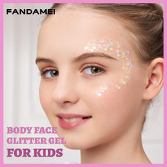 Fandamei close-up gel texture highlighting shimmer and easy fingertip application benefit